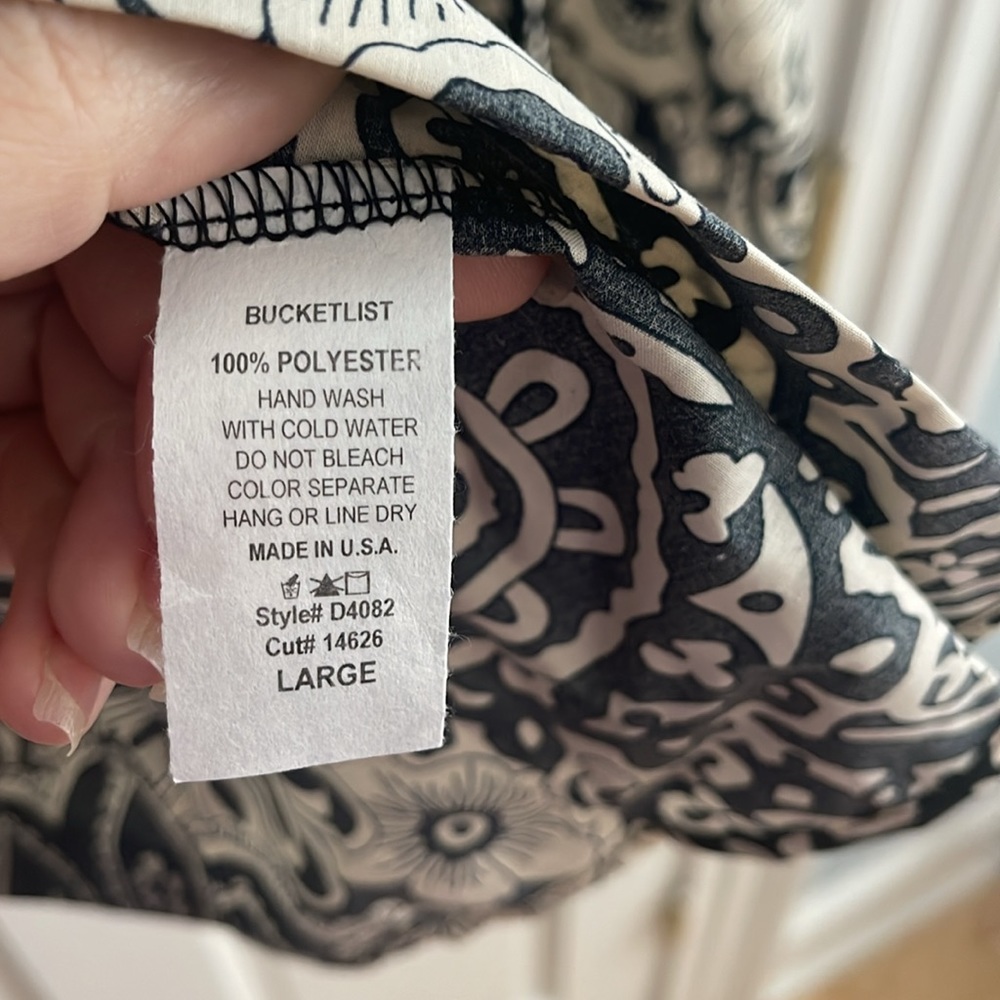 Bucket List paisley spring summer dress, cream and black new - Picture 6 of 7